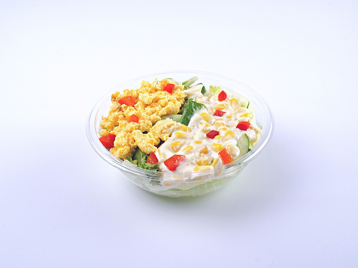 Green Salad with Corn Mayo & Scrambled Eggs