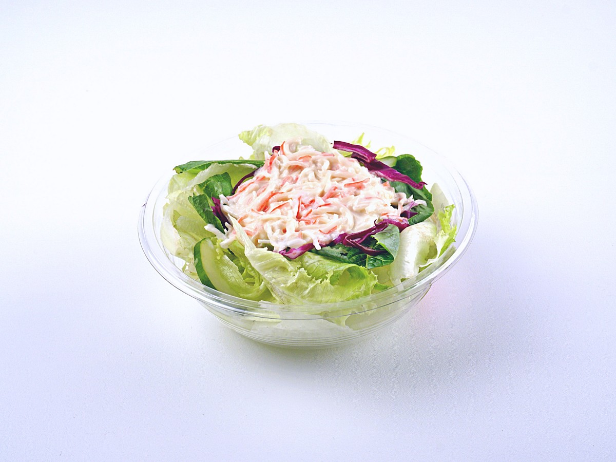 Green Salad with Crab Stick Mayo